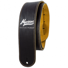 Manson Premium Leather Guitar Strap Classic Silver