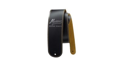 Manson Deluxe Leather Guitar Strap Silver 