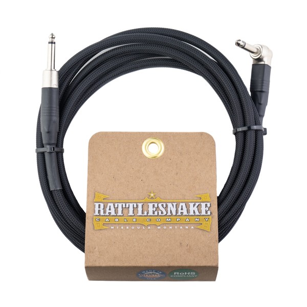 Rattlesnake Standard Instrument Cable Straight to Right Angle Black