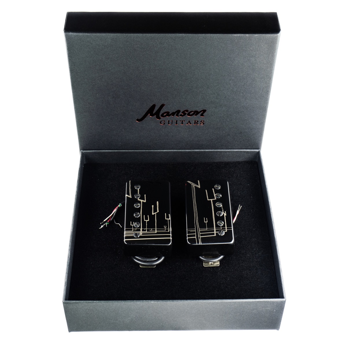 Manson PF-1 Matthew Bellamy Signature Humbucker Pickup Set Black Covered ORIGIN Etch