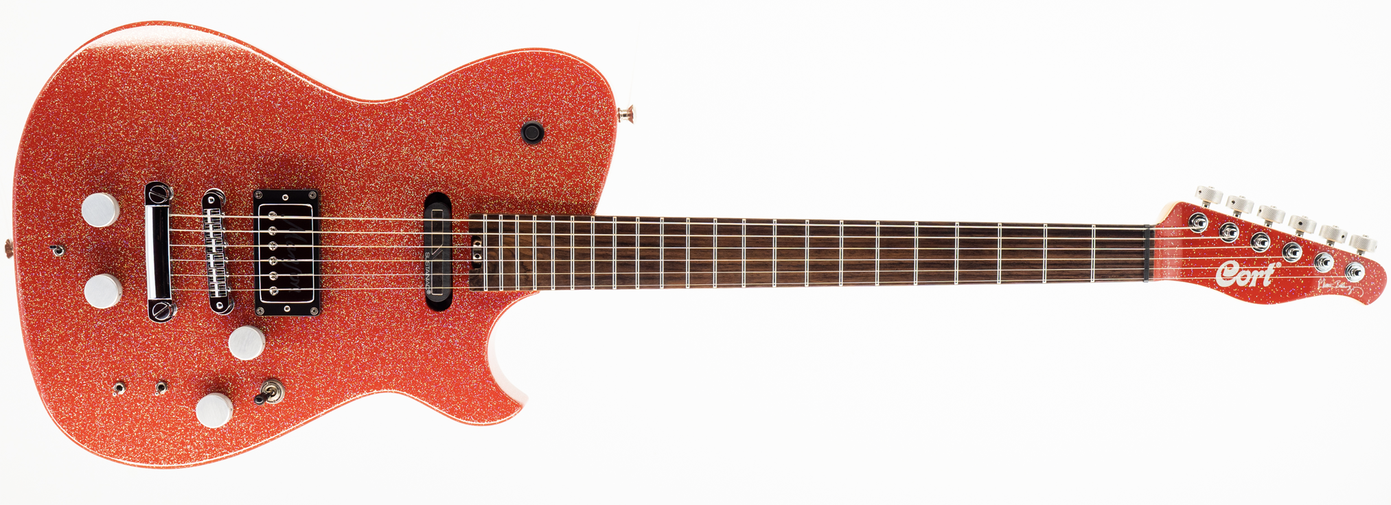 Cort MBC-1 Sustainiac and Fuzz Factory Red Glitter